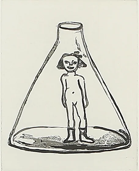 LENA CRONQVIST. "Flickor i glaskärl I", sockerakvatint, signerad, numrerad 24/64. — Engravings & Prints — Auktionshuset Kolonn