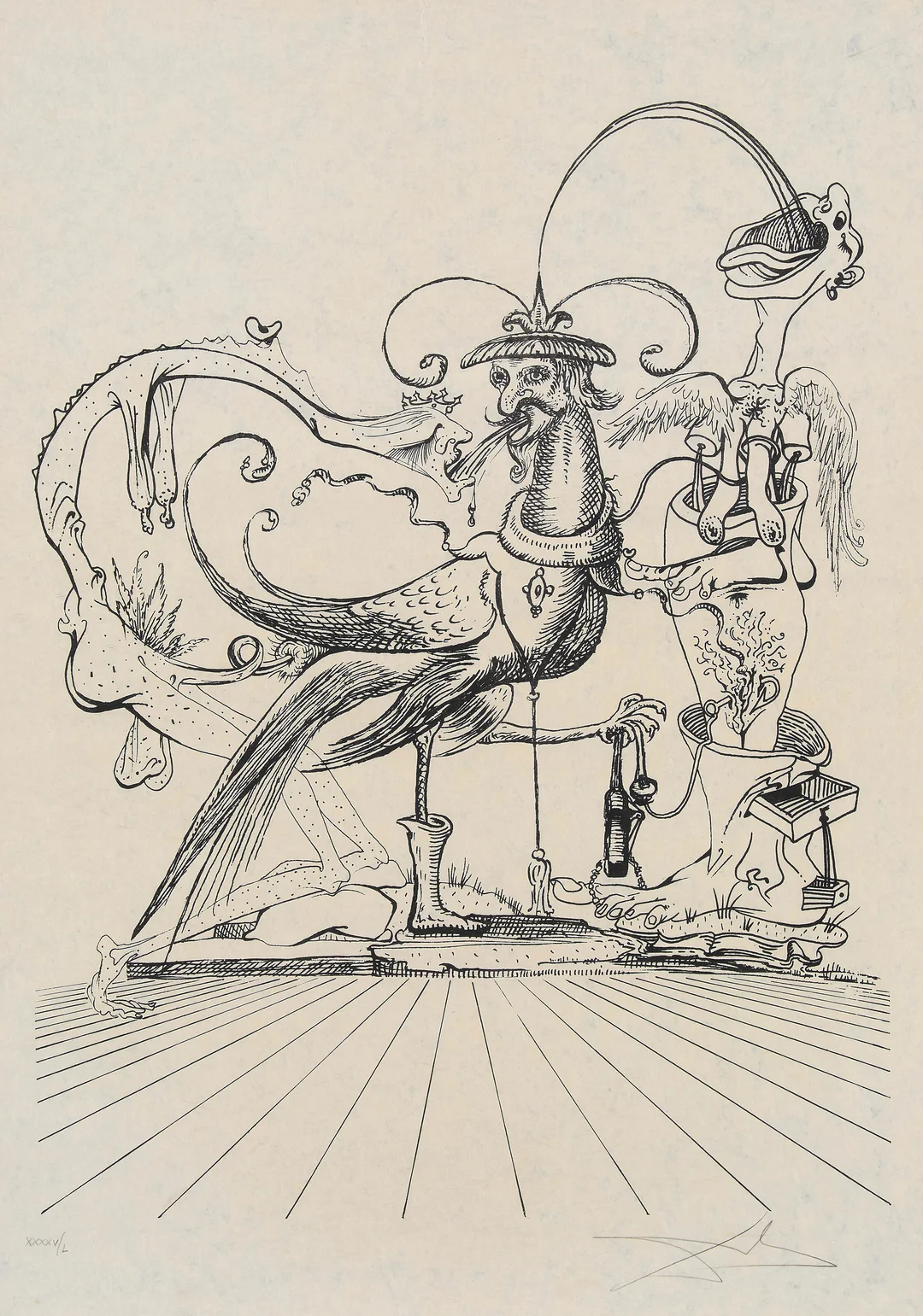 Dali, Salvador — Fra serien "Les Songes drolatiques de Pantagruel" 1973 — Kunst/Grafikk — Blomqvist