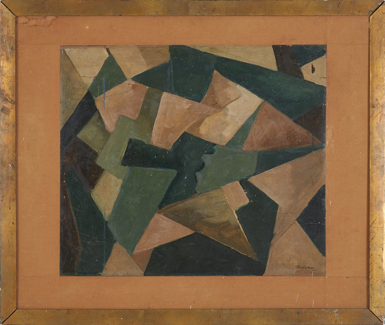 SIXTEN LUNDBOHM. Komposition, olja på papper, uppfodrad på pannå/masonit, signerad. — Paintings — Stockholms Auktionsverk Sickla