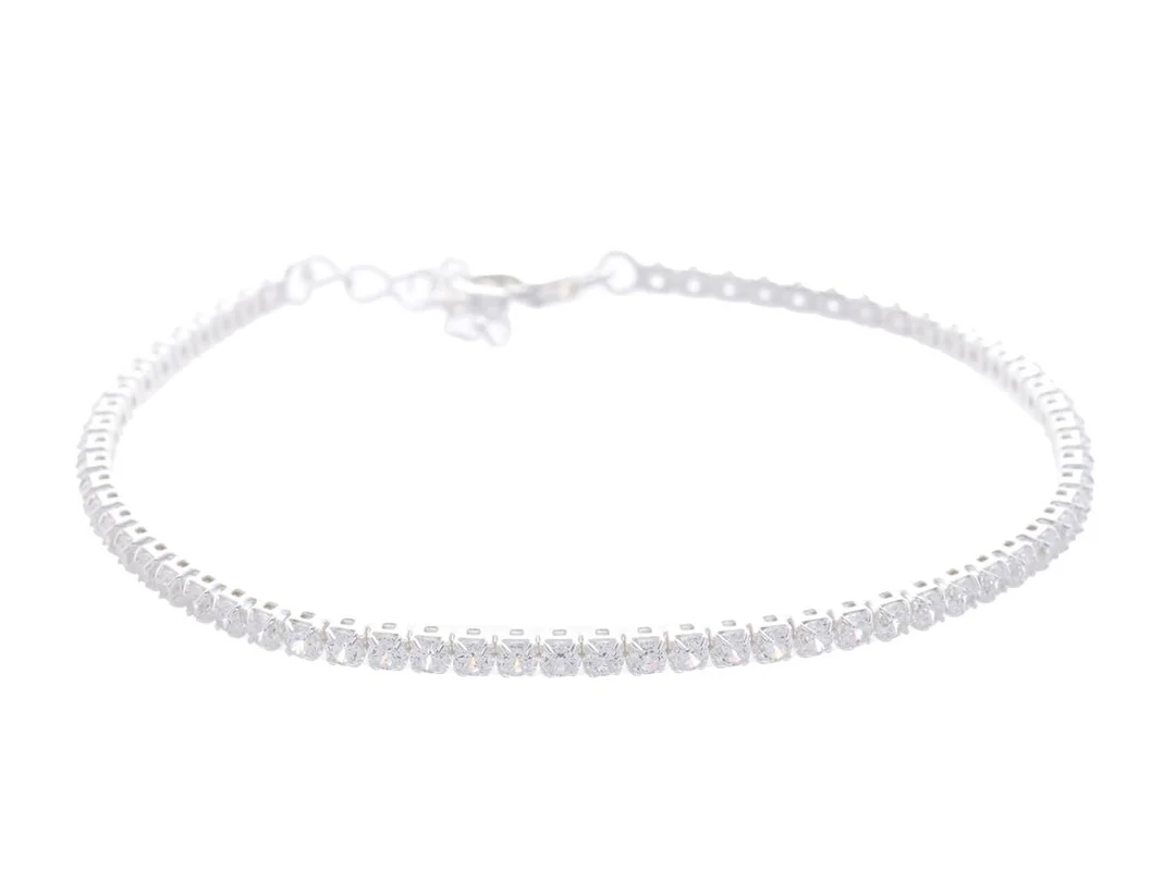 TENNISARMBAND, sterlingsilver, cubic zirconia, längd 15 cm-18 cm, vikt ca 2,9 g. — Smycken/Tennisarmband — Kaplans