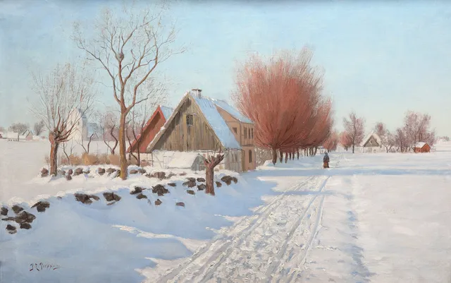 PETER ADOLF PERSSON (1862-1914). Vinterlandskap, olja på duk.
