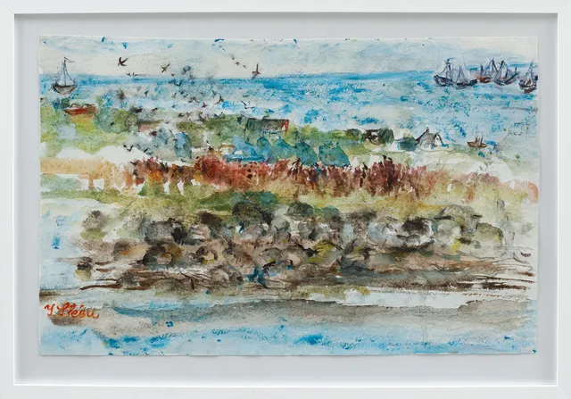 YNGVE STEEN. Kustbild, akvarell, signerad.