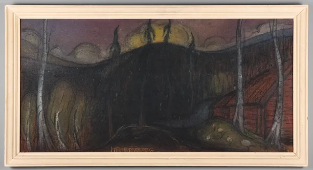 MARIA FRÖBERG (Västerås 1886-1962 Eskilstuna), olja på pannå, Landskap.