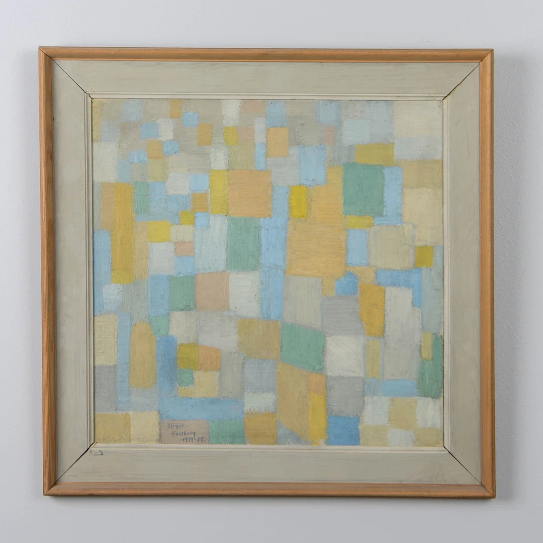 BIRGER FORSBERG. "Ljusare toner", olja på pannå, signerad och daterad 1954-55. — Paintings — Formstad Auktioner