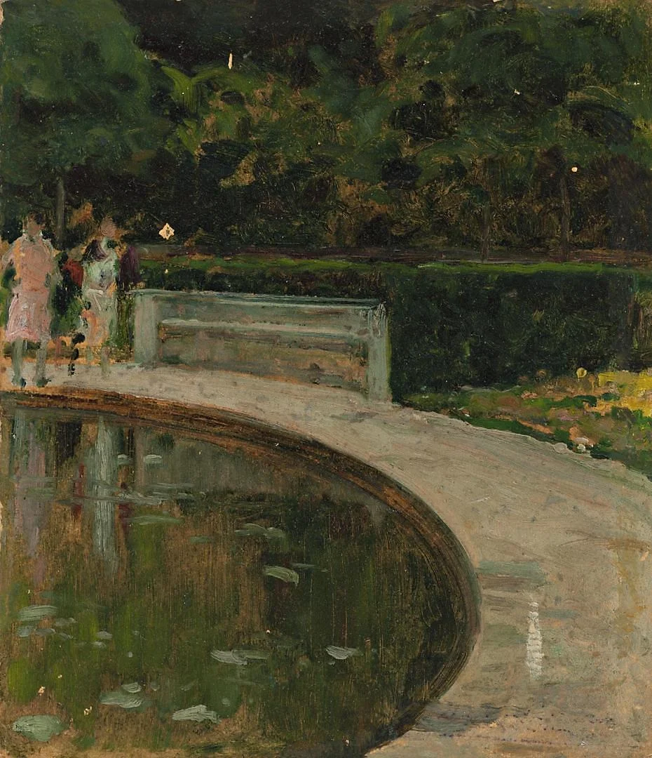 SEGUNDO MATILLA. Figures by a pond. — Paintings — Balclis