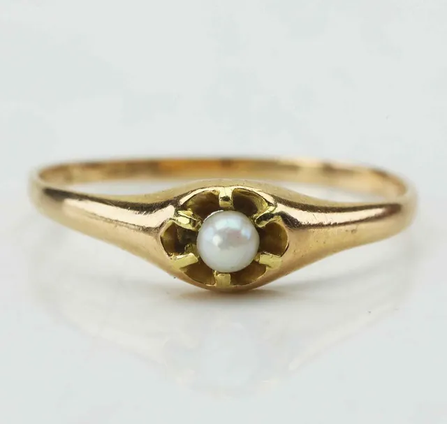 RING, Guld 18K, pärla, 1900-tal.