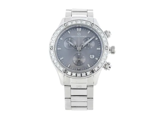 SJÖÖ SANDSTRÖM, Lady Extreme, Cal SS L2, Serie nr. 353, kronograf, damur, 37 mm, stål, quartz, safirglas, datum, diamantkrans, (30 st. prinsesslipade, ca W/VS1, ca 1,50 ctv), originallänk, viklås, ca 2015.
