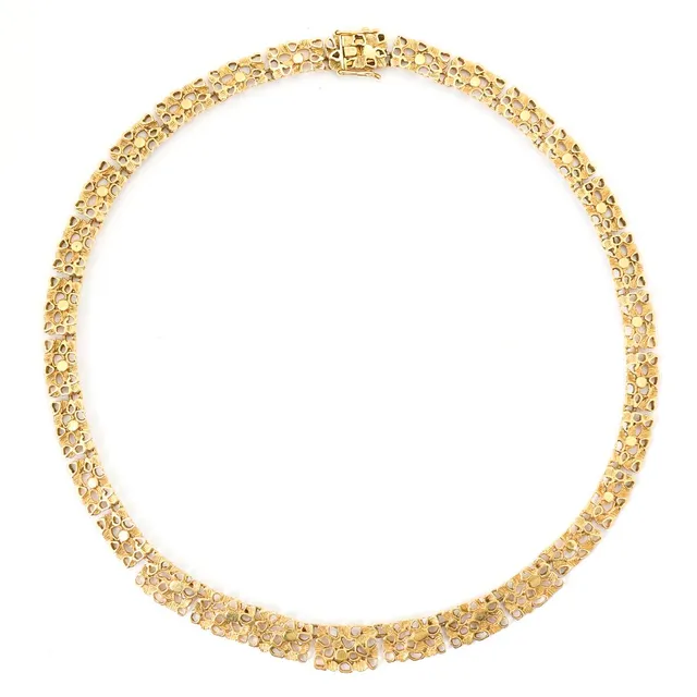 Bernhard Hertz: A necklace of 14k gold. Weight app. 30.6 g. W. 11–8 mm. L. 40 cm.
