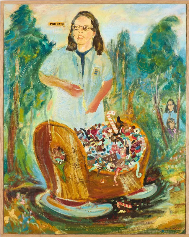 FRULS TILPO. "Snilleblixt", olja och collage på duk, signerad, a tergo med utställningsetikett.