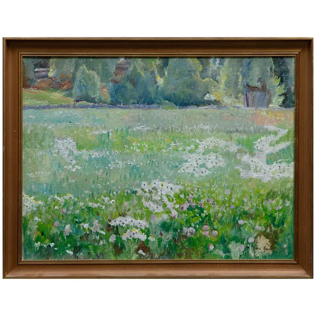 TURE ANDER (1881-1959) "BLOMMANDE ÄNG" OLJA PÅ DUK, SIGNERAD, DATERAD.