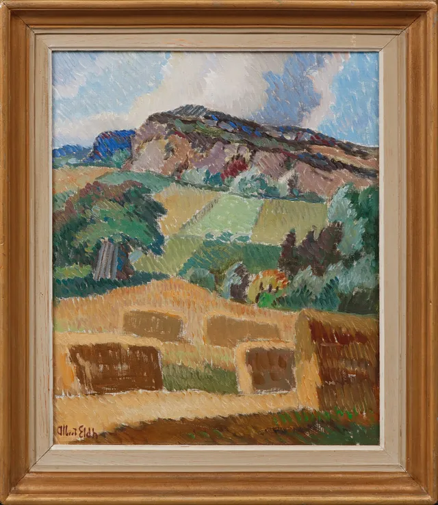 ALBERT ELDH. Landskap, olja på duk, signerad.