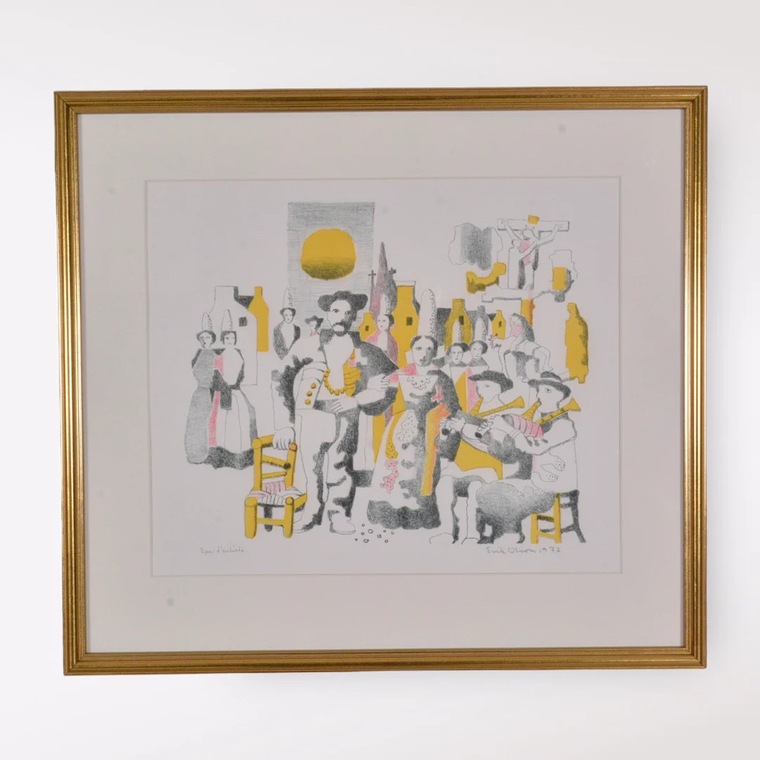 ERIK OLSON. Färglitografi. — Engravings & Prints — Halmstads Auktionskammare