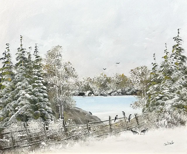 EINAR CRITÉN. OLJA PÅ DUK, "Vinter landskap", signerad.