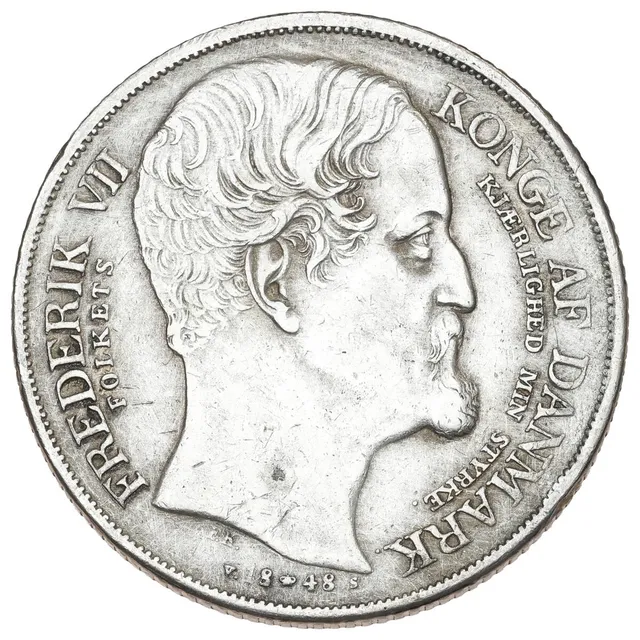 Frederik VII, speciedaler 1848 VS, “Accession”, H 3, cleaned