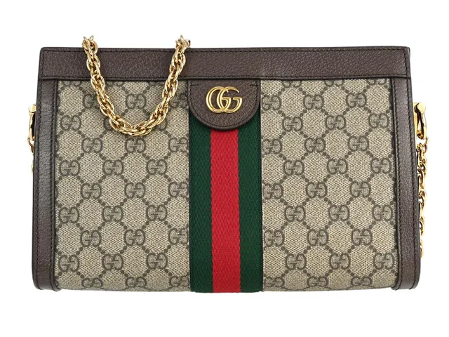 GUCCI, VÄSKA, Ophidia, GG Supreme canvas, Web röd, grön, guldfärgade beslag, 26x16x8 cm, dustbag. Excellent Condition.