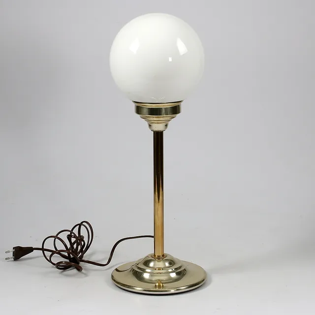 BORDSLAMPA, glas, metall, 1900-talets senare del.