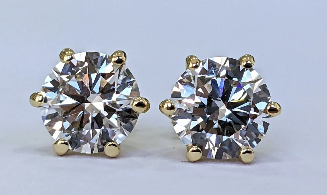 Solitaire earrings with laboratory-created diamonds, approx. 6.91 ct. — Jewellery/Earrings — Lauritz