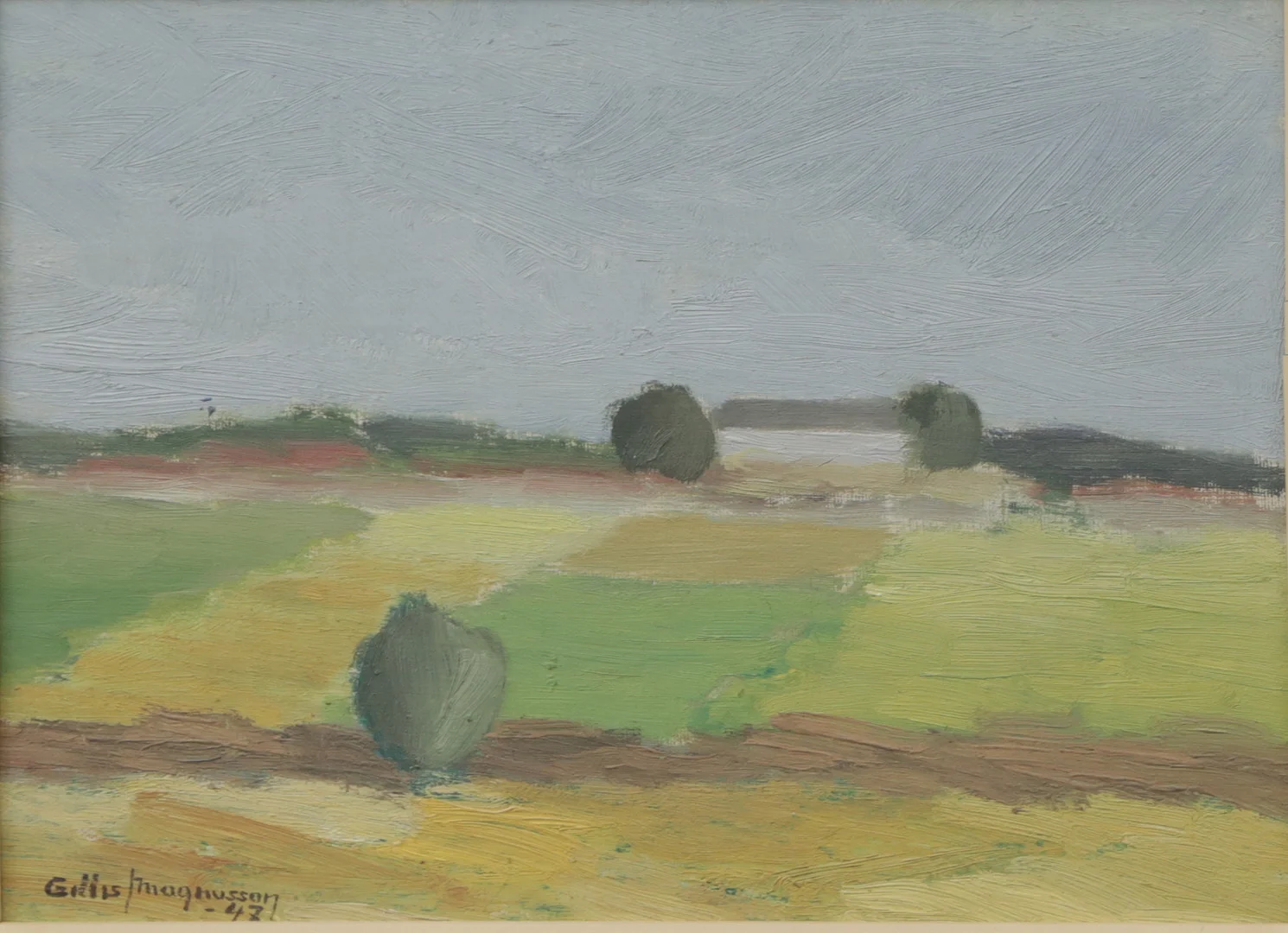 GILLIS MAGNUSSON. OLJA, på pannå, signerad, 1947. — Paintings — Kalmar Auktionsverk