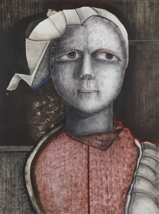 UNO SVENSSON. "Personage", akryl på duk.