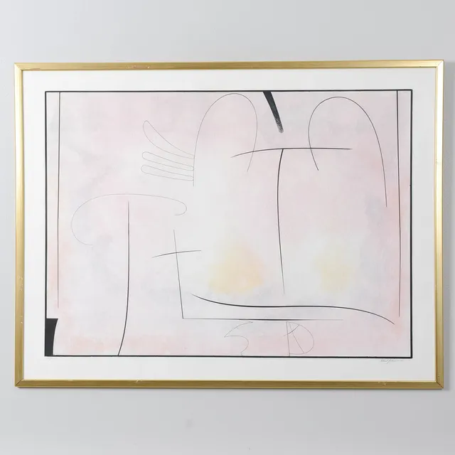ALBERT JOHANSSON. Komposition, färglitografi, signerad samt numrerad.
