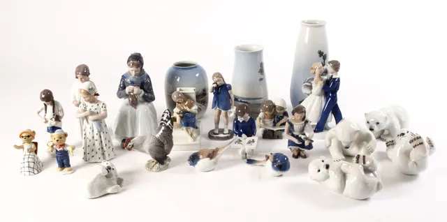 B&G and Royal Copenhagen collection of vases and figurines