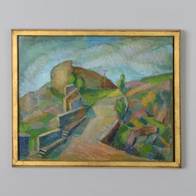 CARL DEELSBO. "Christiansö, Bornholm", olja på pannå, signerad.
