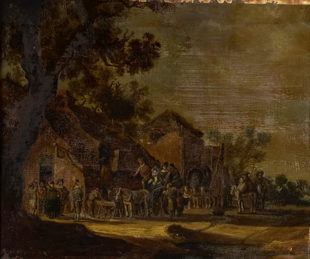 PHILIPS WOUWERMAN (1619–1668). EFTER. kopiemålning, signerad och daterad 1927.