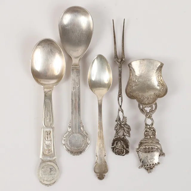 SKEDAR M. M., 5 delar, silver.