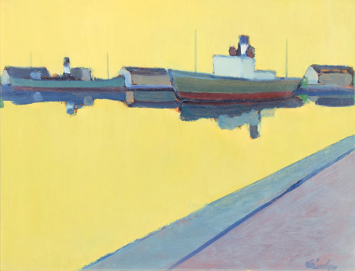 HELGE LINDEN (1897-1961). Hamnmotiv. — Paintings — Uppsala Auktionskammare
