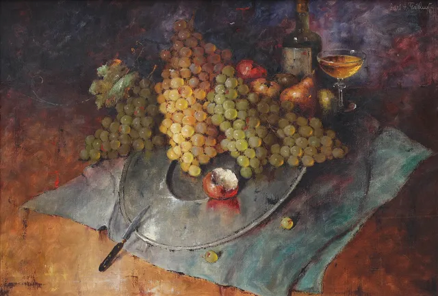 CARL HOLGER FISCHER (1885-1955). olja på duk, stilleben, signerad Carl H. Fischer.