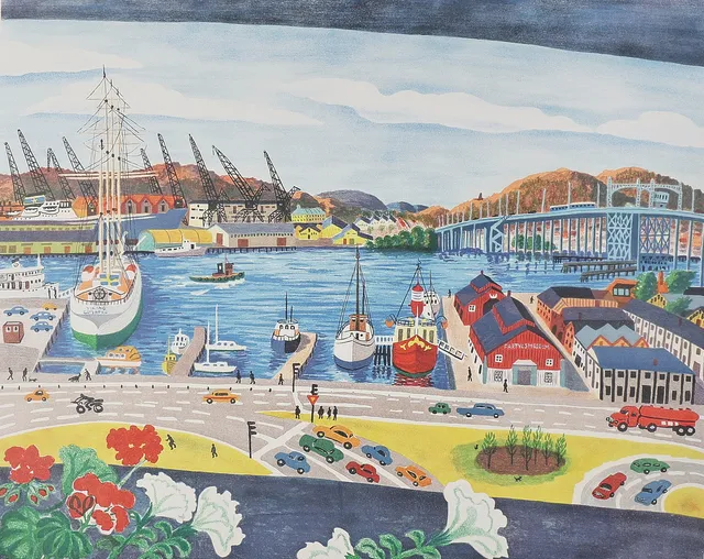 MONA HUSS WALIN. Färglitografi, "Lilla Bommen", Signerad, Daterad -77, Numrerad 341/460.