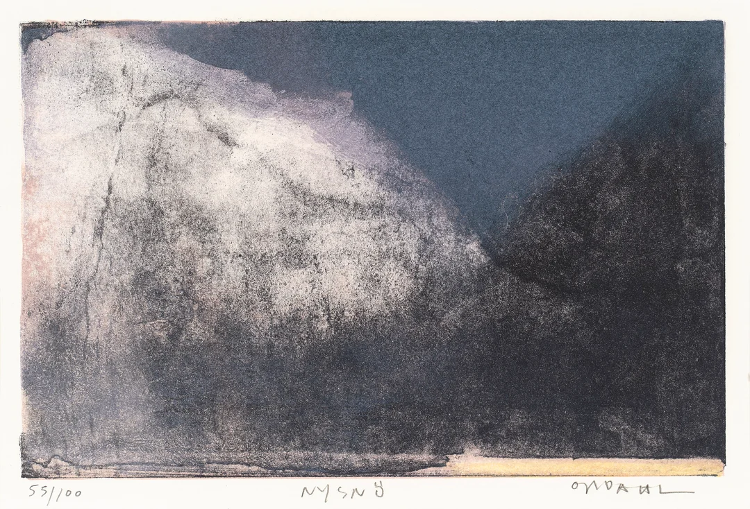 Opdahl, Ørnulf — "Nysnø" — Kunst/Grafikk — Blomqvist
