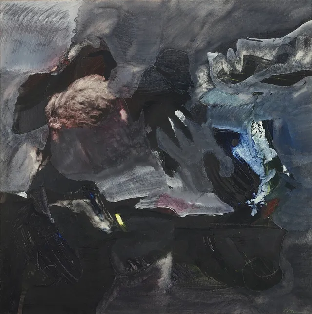 GUNNAR JOHNSSON. Komposition, signerad, olja på duk.