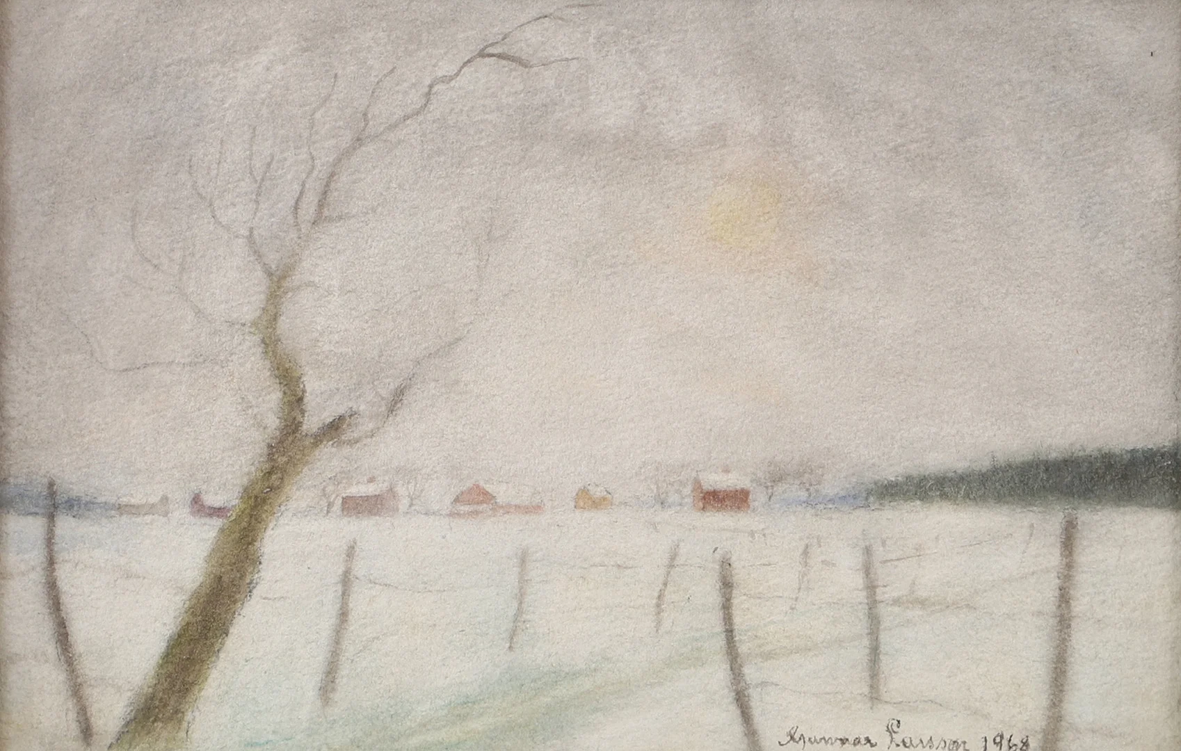 GUNNAR LARSSON. "Dalslandsslätten", akvarell, signerad. — Paintings — Helsingborgs Auktionskammare