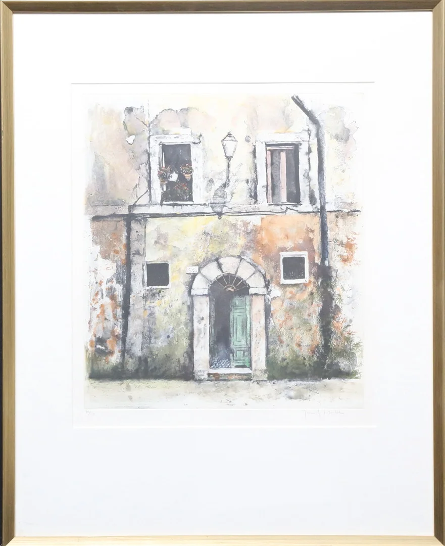 JOSEF SCHIBLI. "Porta 52". Färgetsning, signerad, numrerad 20/110. — Engravings & Prints — Gomér & Andersson Linköping
