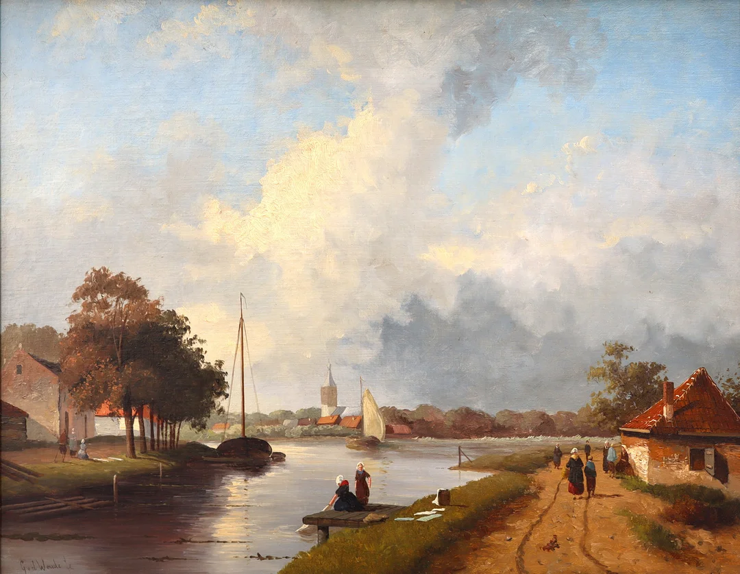 G. VAN DER WOUDE (ACTIVO EN EL SIGLO XX). Vista rural, Holanda. — Paintings — Barcelona Auctions