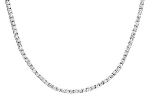 RIVIERACOLLIER, 18K vitguld, 87 briljantslipade diamanter ca 2,70 ctv, ca TW-TCa(F-K)/VS-P, längd 42 cm, vikt 16,4 g, några diamanter skadade och några rör sig i fattningen.