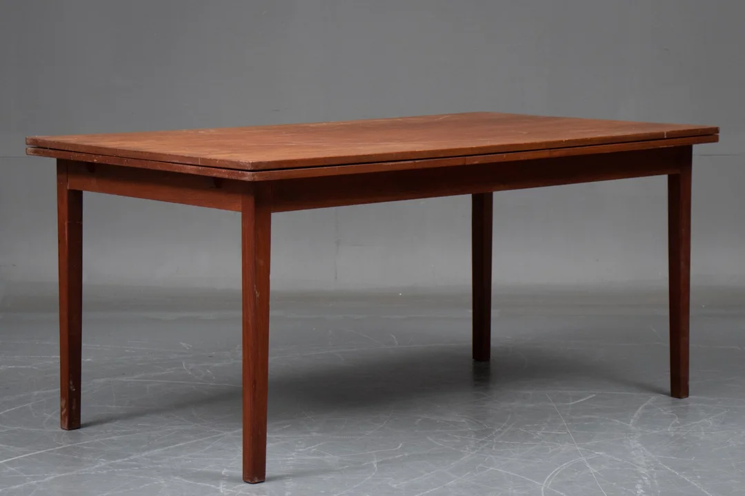 Dansk møbelproducent, spisebord teak med hollandsk udtræk 1960érne — Furniture/Dining tables, dining room furniture — Lauritz