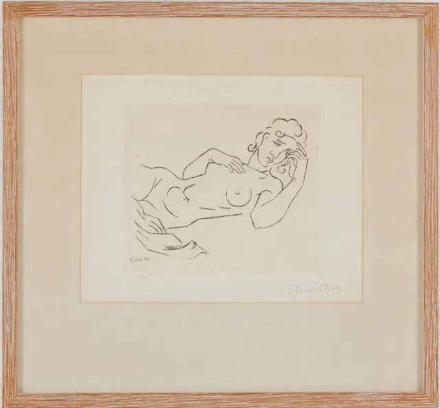 ANDRÉ LHOTE. Liggande modell, etsning.