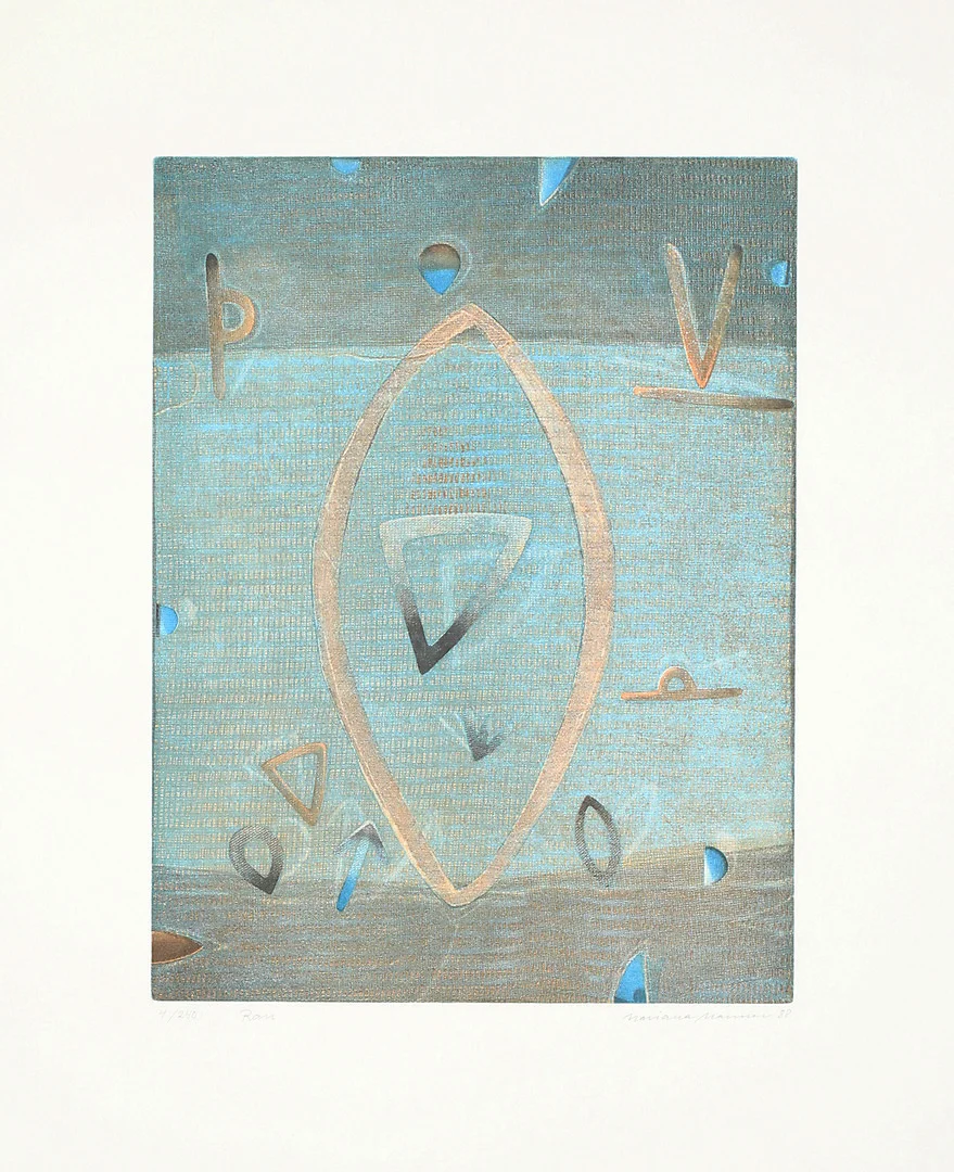 MARIANA MANNER. "Ran", färgetsning nr 4/240, signerad. — Engravings & Prints — Garpenhus Auktioner