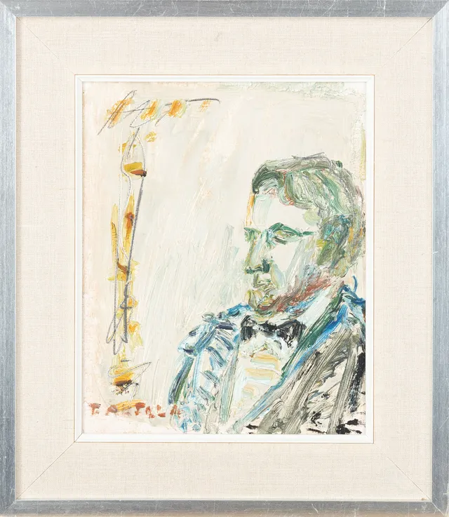 TAISTO AHTOLA. "Vice häradshövding", (1978), signerad, olja på pannå.