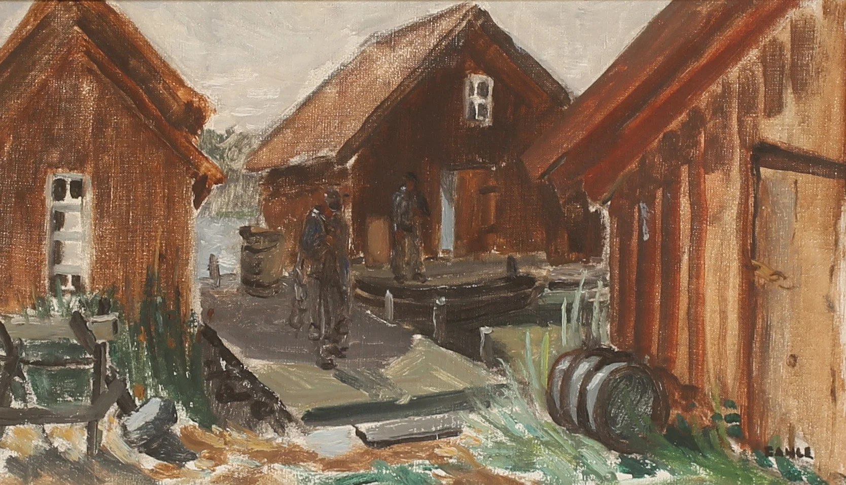 GUSTAF ADOLF FAHLE. Olja på duk, "Harstena", signerad. — Paintings — RA Auktionsverket Norrköping