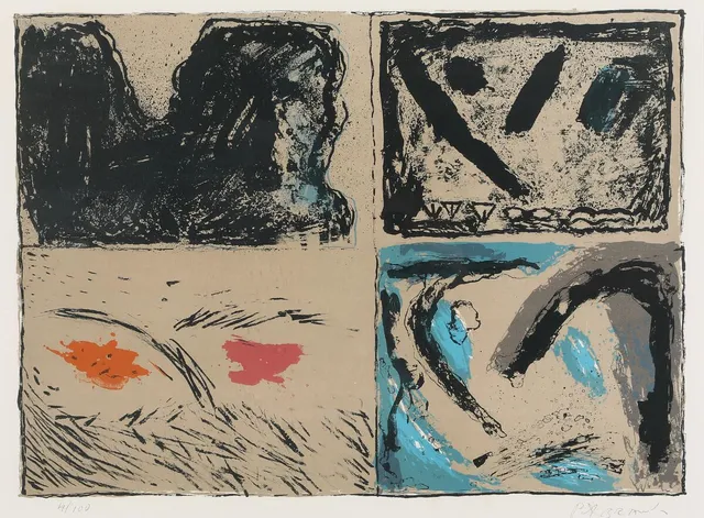 Untitled. Signed Peter Brandes, 4/100. Lithograph. Visible size 43.5×58 cm.