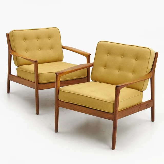 FOLKE OHLSSON. Fåtöljer, 1 par, "USA 75", teak.