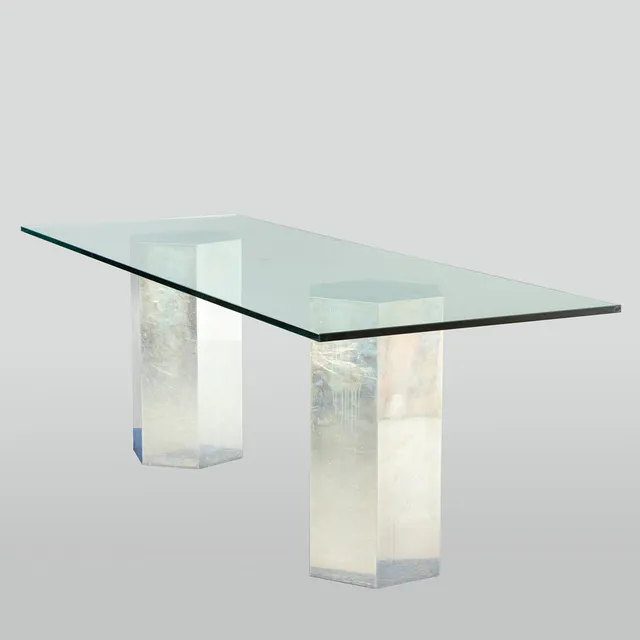 Glas Esstisch / Tisch, 1970/80er Jahre.