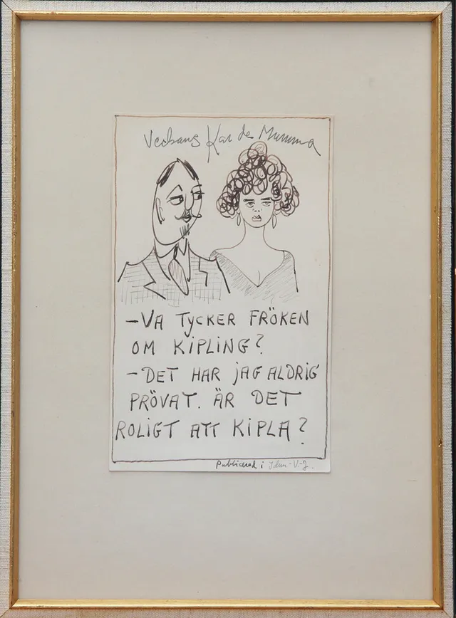 KAR DE MUMMA. TECKNING, signerad.