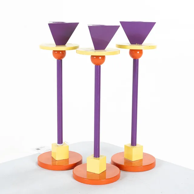 ANNA EFVERLUND. Ljusstakar, 3st, metall, "Konfetti", Ikea, 1990-tal.