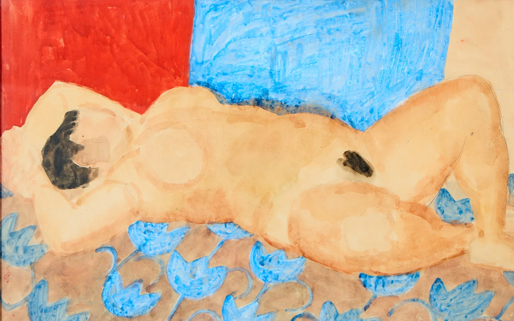 EVY LÅÅS. Vilande modell. — Paintings — Uppsala Auktionskammare