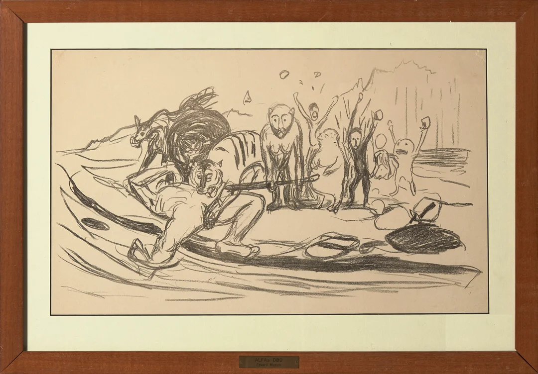 Munch, Edvard — "Alfas død" — Kunst/Grafikk — Blomqvist