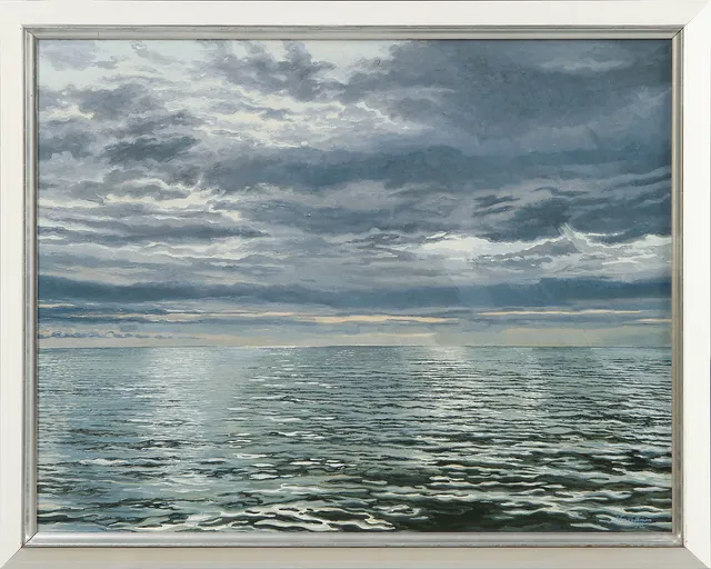 JAN FALKMAN. "Kattegatt morgon", olja och tempera, signerad och daterad 78.